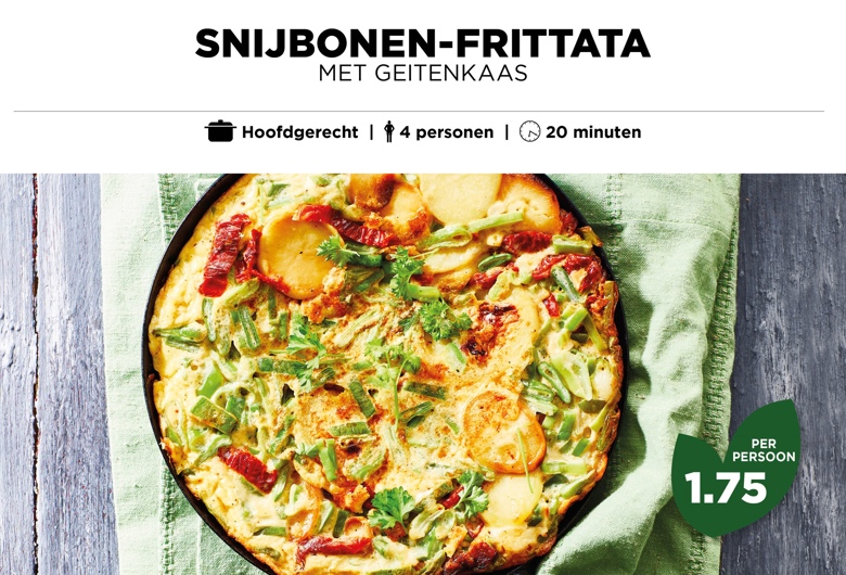 Snijbonen-frittata met geitenkaas