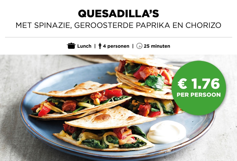 Quesadilla’s met spinazie