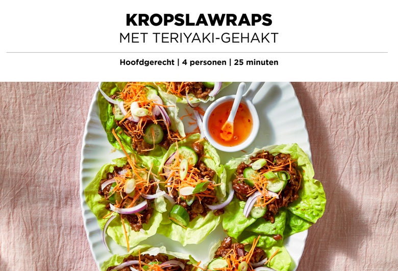 Kropslawraps met teriyaki- gehakt