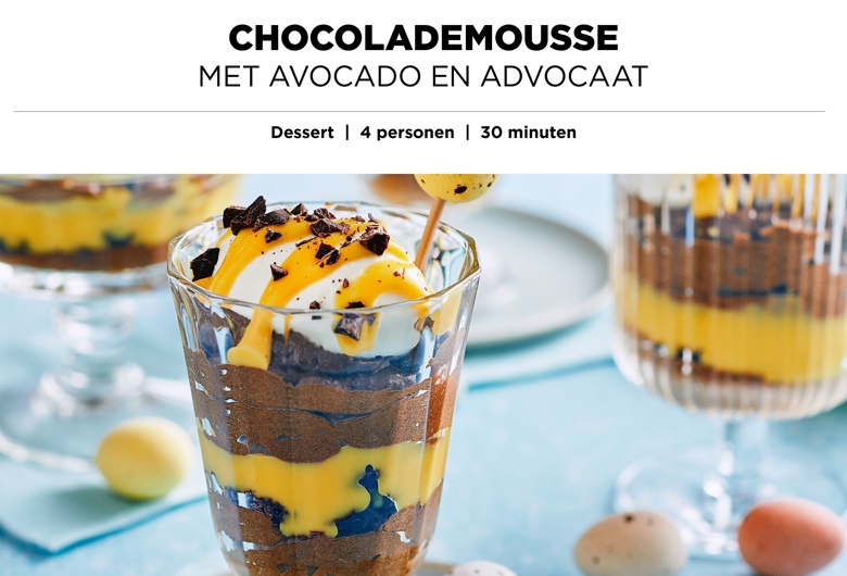 Chocolademousse met avocado en advocaat