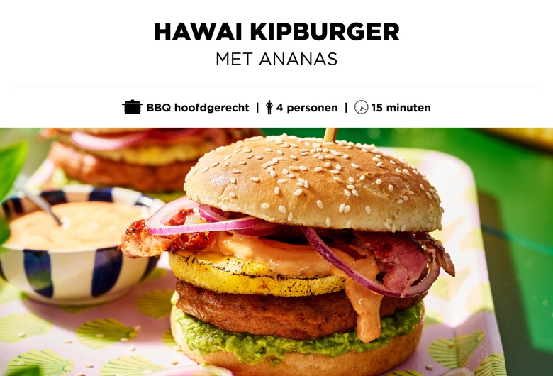 Hawai kipburger met ananas groot