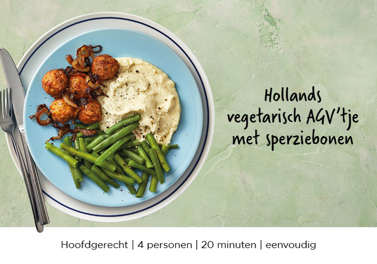 Hollands vegetarisch AGV’tje met sperziebonen