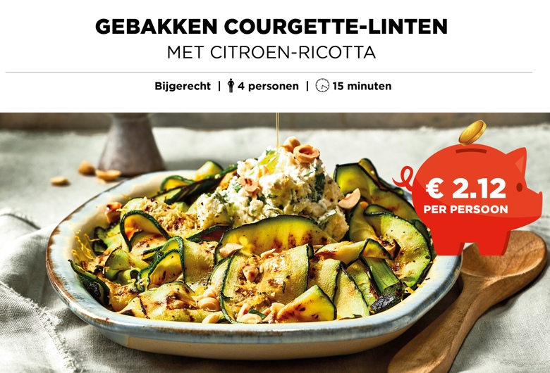 Gebakken courgette-linten