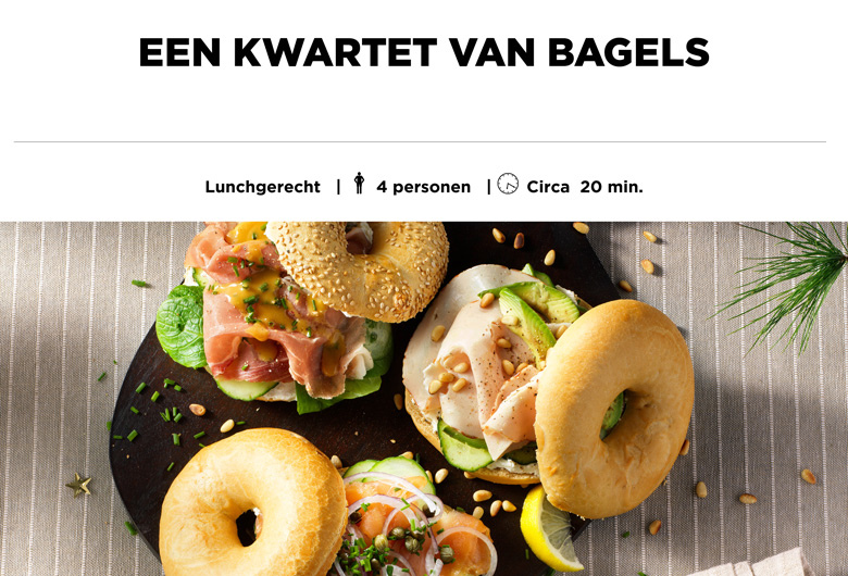 Een kwartet van bagels