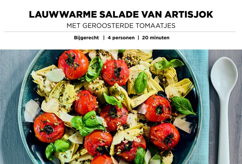 Lauwwarme salade van artisjok