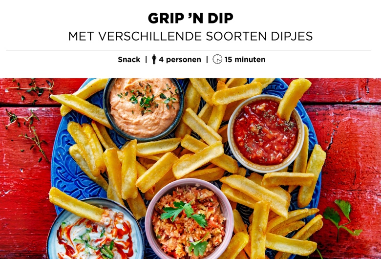 Grip 'n dip met verschillende soorten dipjes