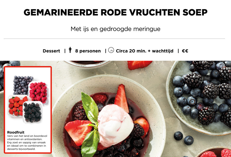 Gemarineerde rode vruchten soep