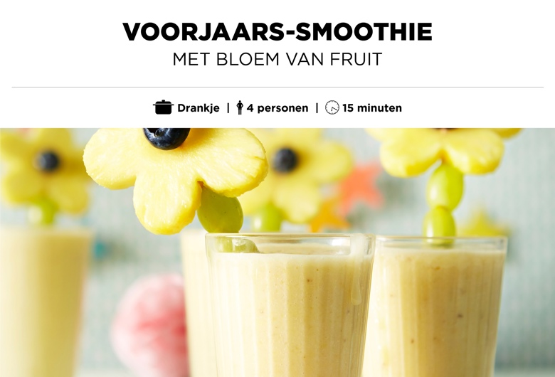 Voorjaarssmoothie met bloem van fruit