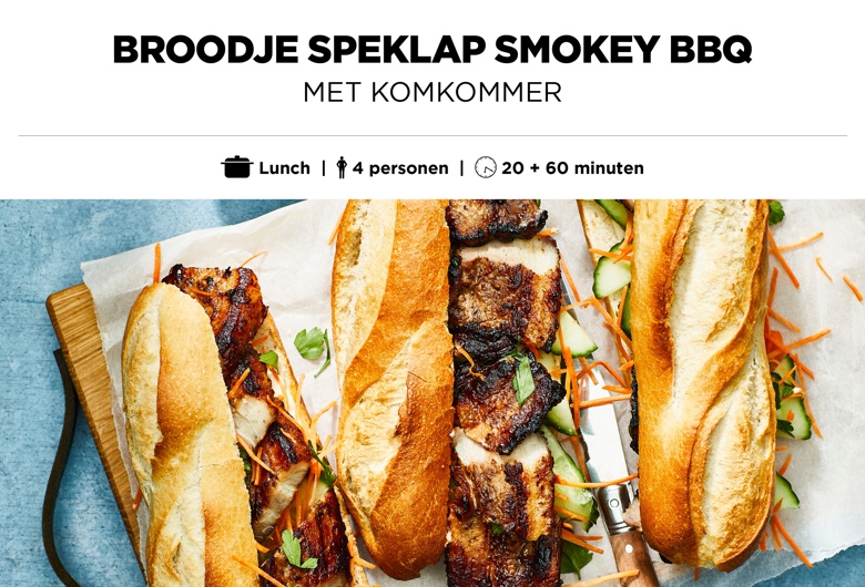 Broodje speklap smokey BBQ