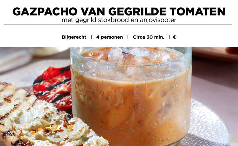 Gazpacho van gegrilde tomaten