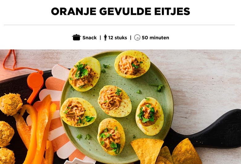 Oranje gevulde eitjes