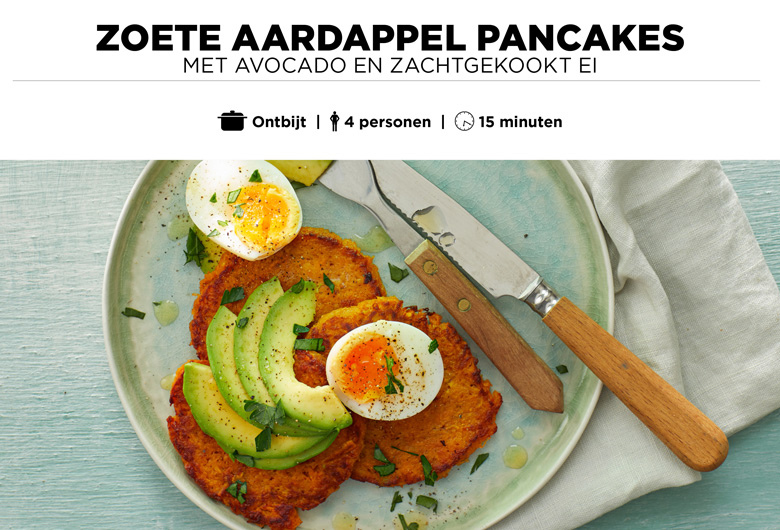 Zoete aardappel pancakes