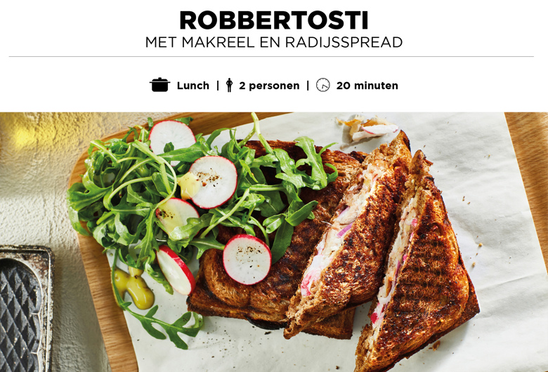 Robbertosti  Met makreel en radijsspread