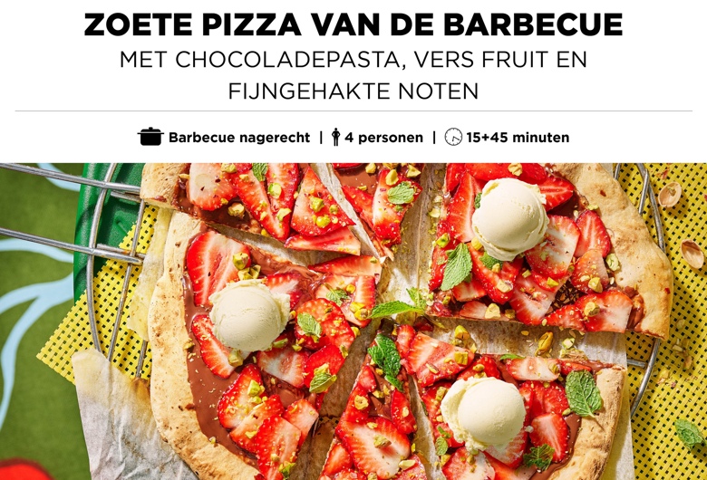 Zoete pizza van de barbecue