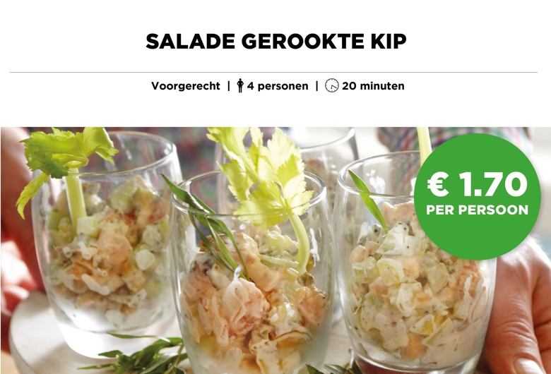 Salade gerookte kip