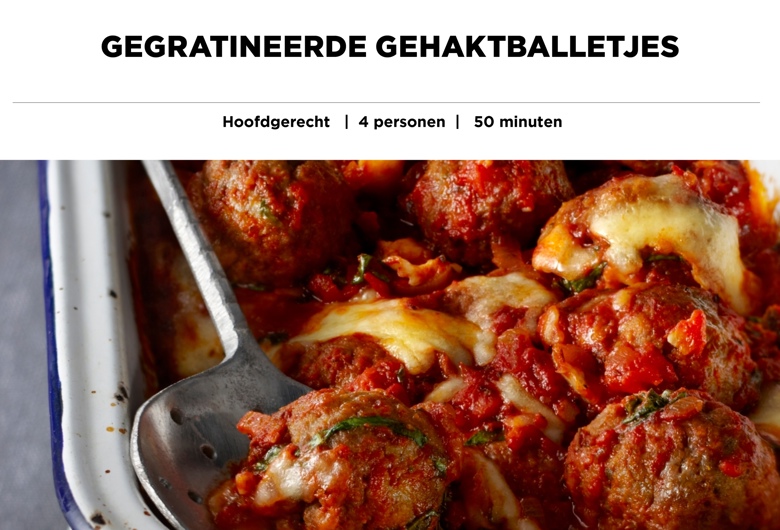 Gegratineerde gehaktballetjes