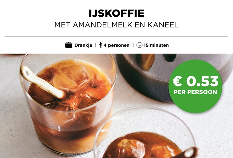IJskoffie Met amandelmelk en kaneel