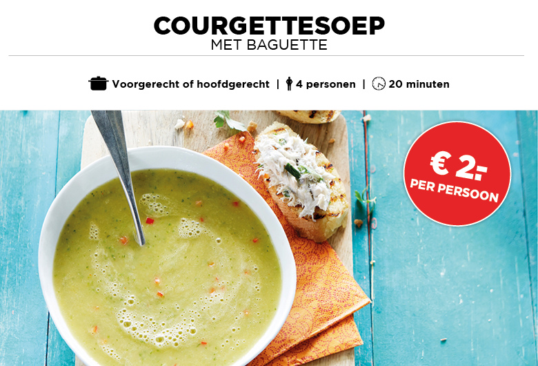 COURGETTESOEP MET BAGUETTE