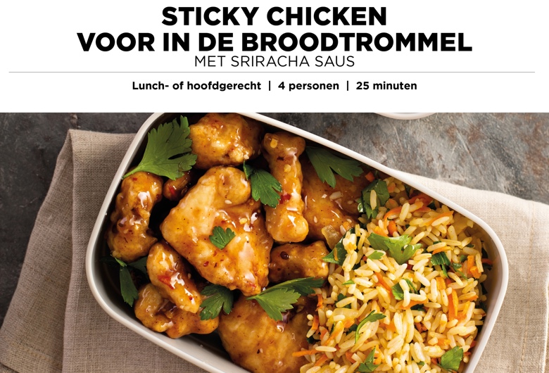 Sticky chicken voor in de broodtrommel