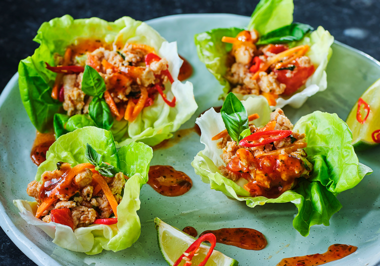 Gevulde sla blaadjes