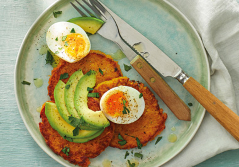 Zoete aardappel pancakes