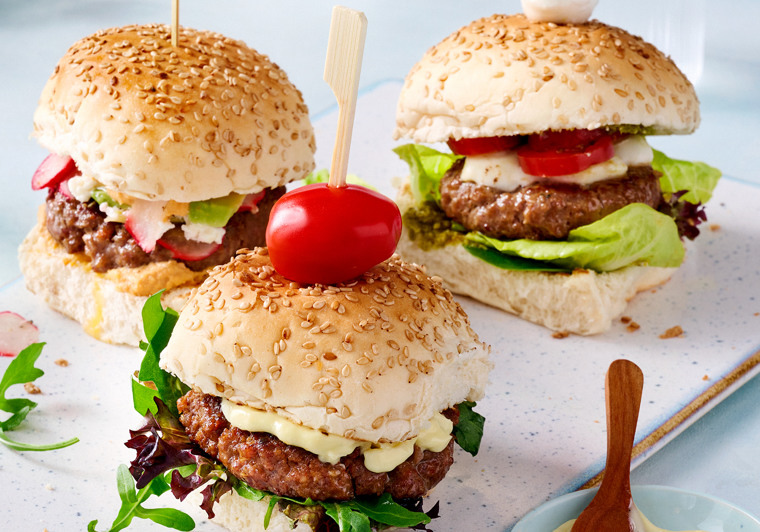 3x mini hamburgertjes