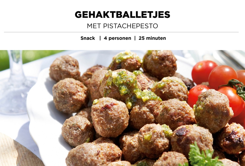Gehaktballetjes met pistachepesto