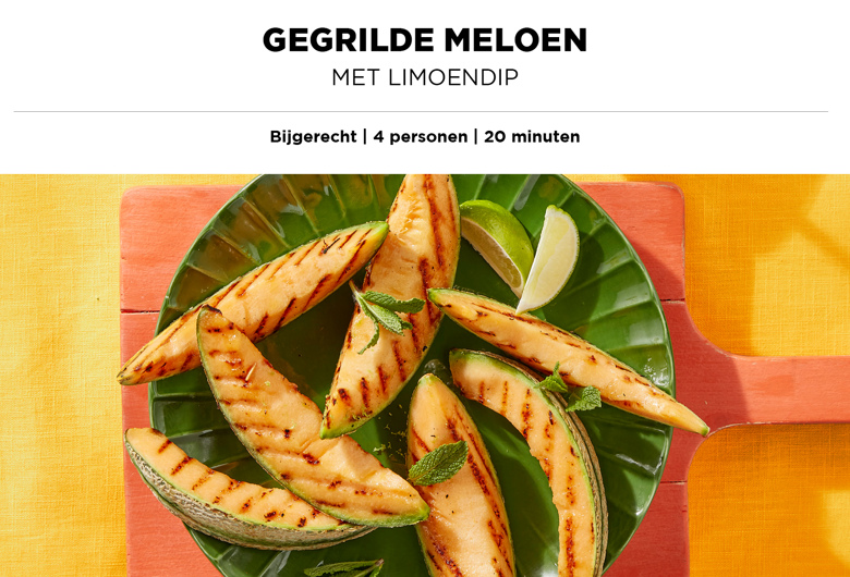 Gegrilde Meloen met limoendip
