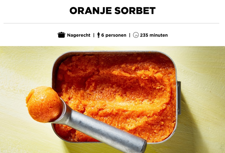 Oranje sorbet