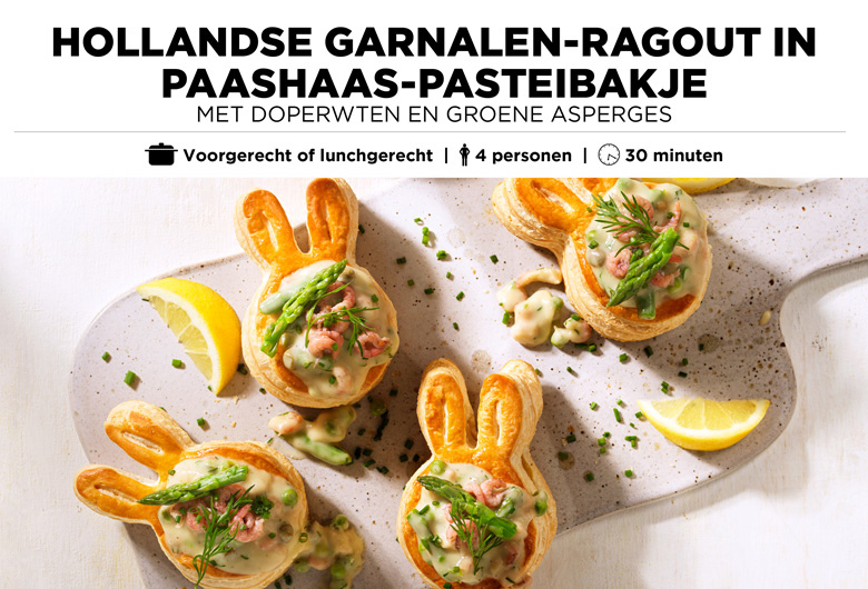 Hollandse garnalenragout in paashaas-pasteibakje
