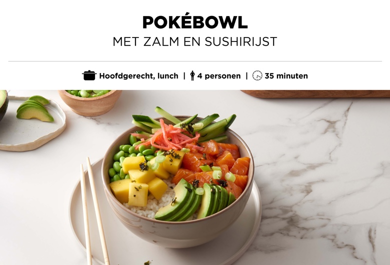 Pokébowl met zalm en sushirijst