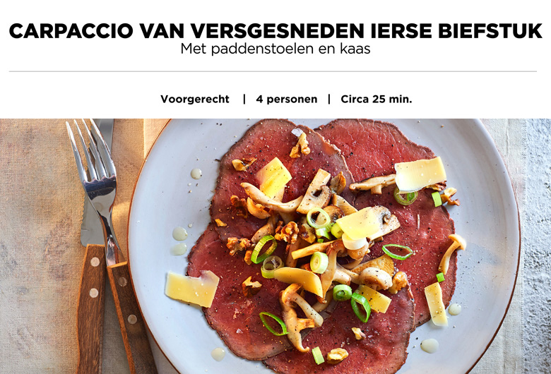 Carpaccio van ierse biefstuk