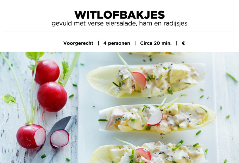 Witlofbakjes met eiersalade