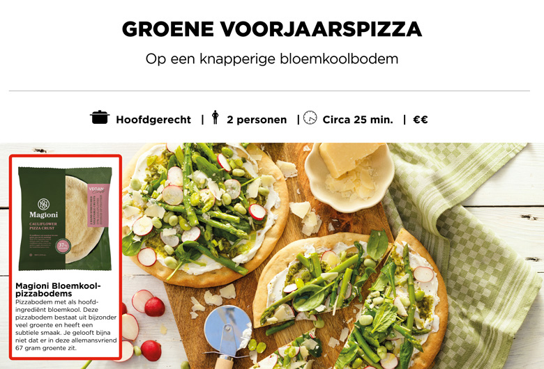 Groene voorjaarspizza