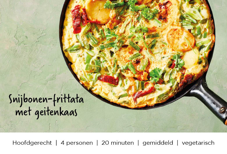 Snijbonen-fritatta met geitenkaas