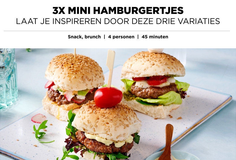3x mini hamburgertjes