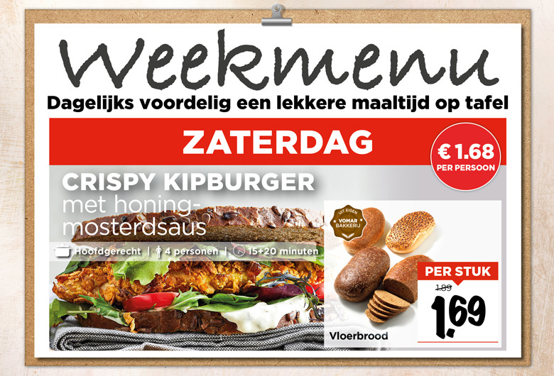 Weekmenu zaterdag week 17