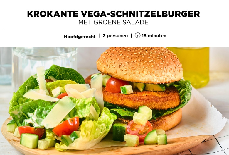 Krokante vega-schnitzelburger