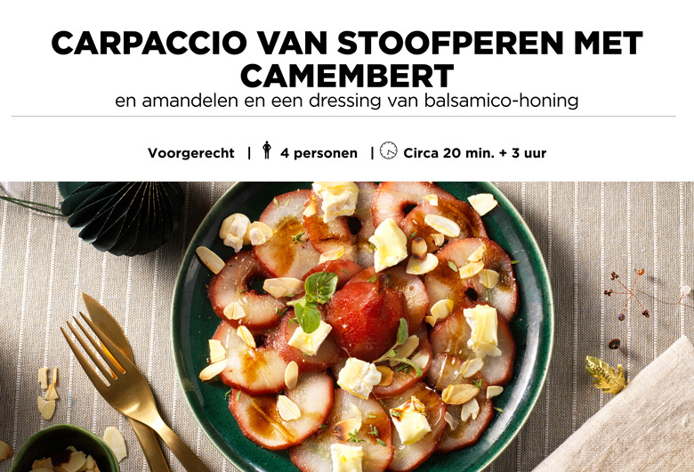 Carpaccio van stoofperen
