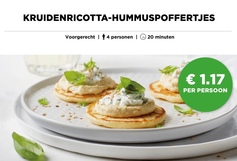 Kruidenricotta-hummuspoffertjes
