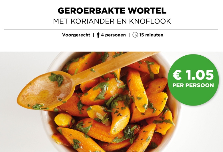 Geroerbakte wortel met koriander en knoflook