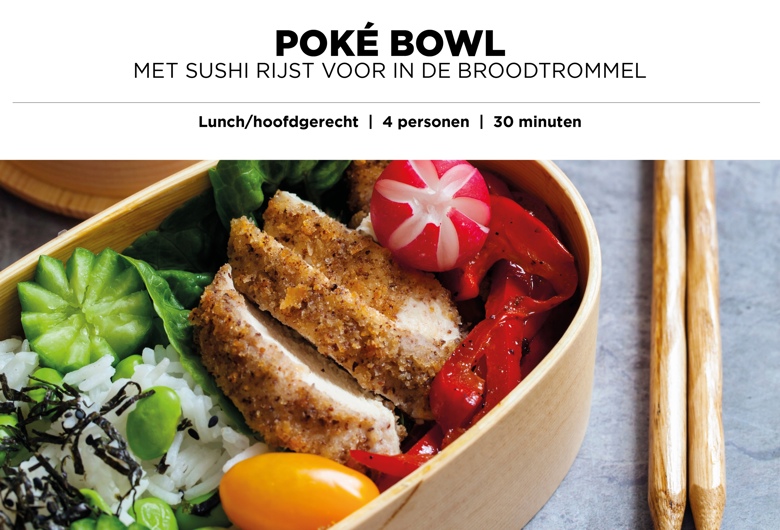 Poké bowl Met sushirijst voor in de broodtrommel
