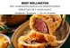 Beef Wellington met aardappelgratin en geroosterde spruitjes met hazelnoot