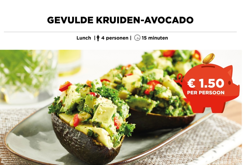 Gevulde kruiden-avocado