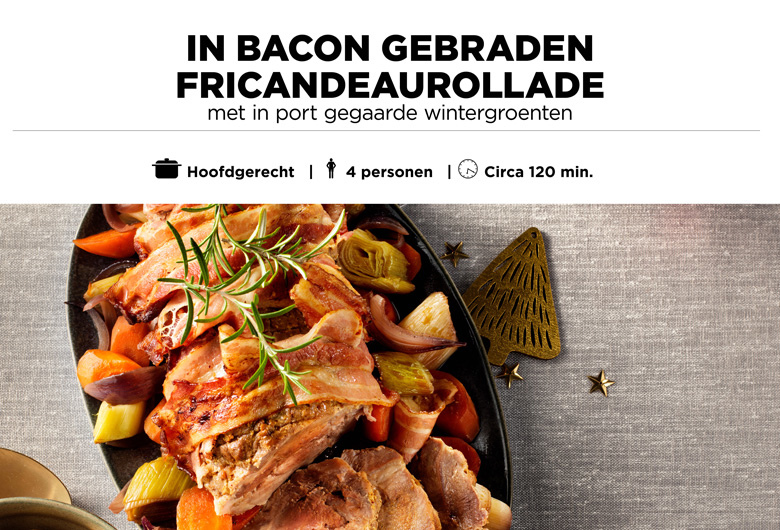In bacon gebraden fricandeaurollade