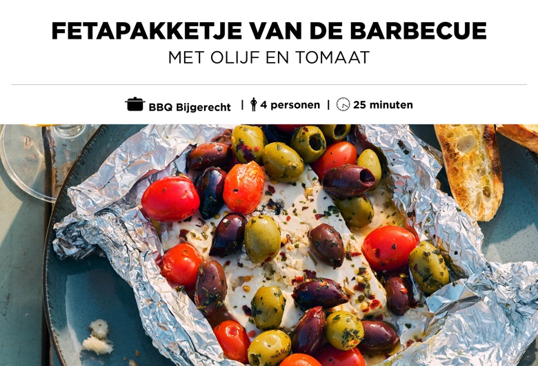 Fetapakketje van de barbecue