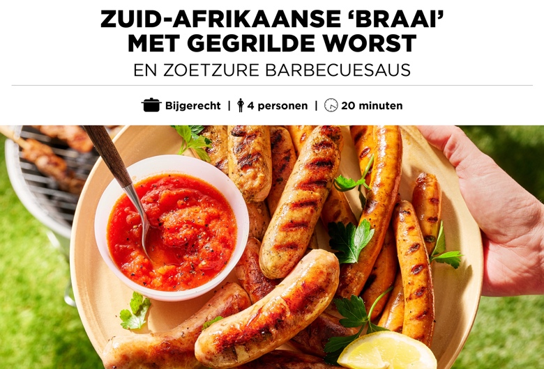 Zuid-Afrikaanse ‘braai’ met gegrilde worst