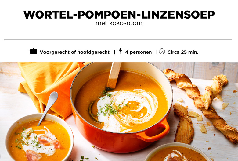WORTEL-POMPOEN-LINZENSOEP
