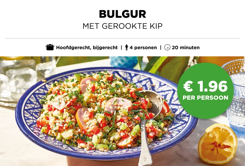 Bulgur met gerookte kip