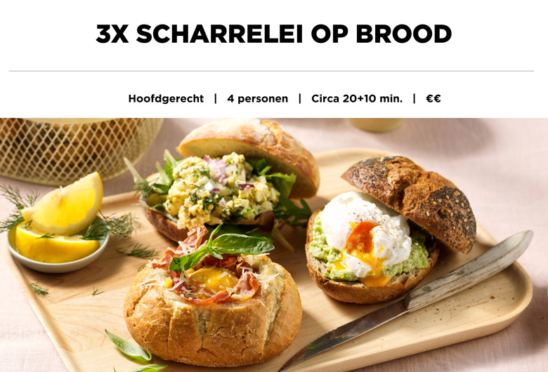 Scharrelei op brood